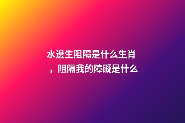 水邊生阻隔是什么生肖，阻隔我的障礙是什么